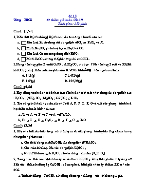 Đề thi học sinh giỏi môn Hoá 9